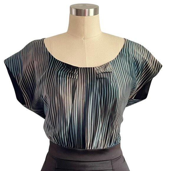 BCBG Silky Pleated Ruffle Hem Satin Dress - Size 10 - NWT - Picture 4 of 8